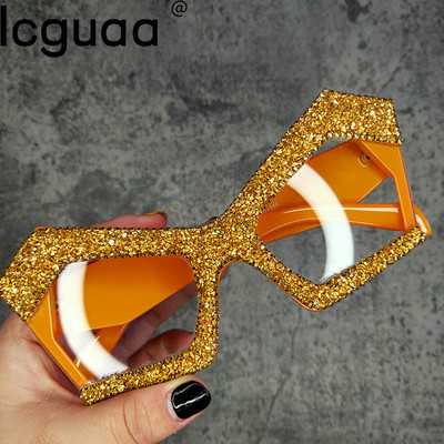Dideli Punk Diamond UV akiniai nuo saulės moterims prabangūs prekės ženklo Bling Crystal akiniai moteriški Oculos Retro Feminino