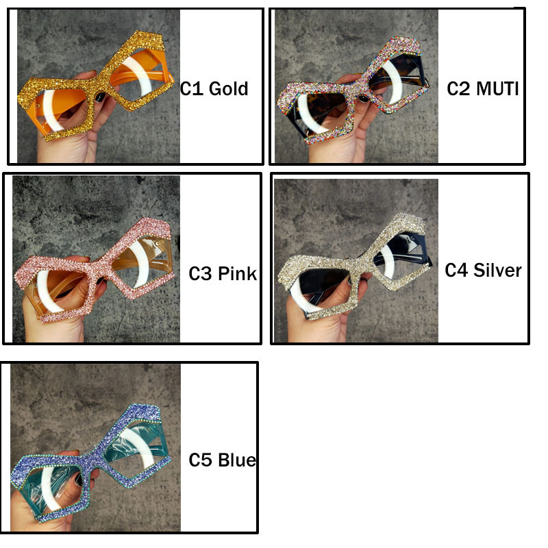Dideli Punk Diamond UV akiniai nuo saulės moterims prabangūs prekės ženklo Bling Crystal akiniai moteriški Oculos Retro Feminino
