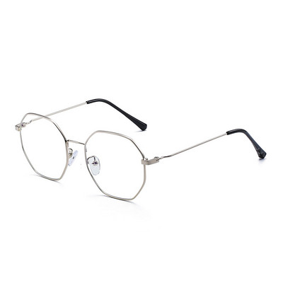 JM Fashion Designer Octagon Metal Blue Light Glasses Компютърни прозрачни мъжки жени Фалшиви очила