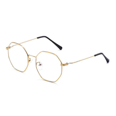 JM Fashion Designer Octagon Metal Blue Light Glasses Компютърни прозрачни мъжки жени Фалшиви очила