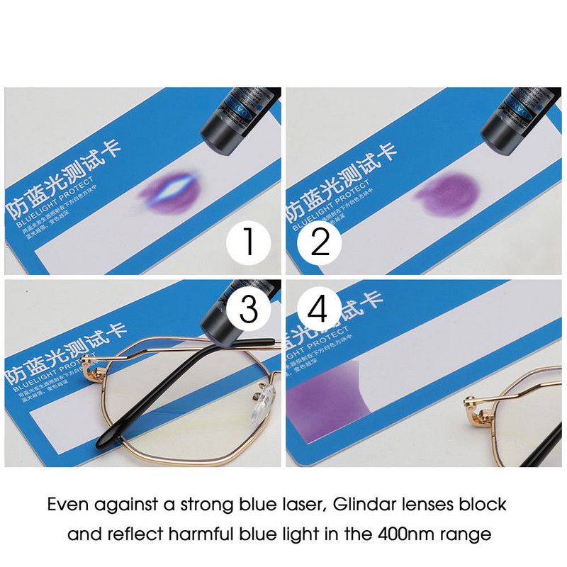 JM Fashion Designer Octagon Metal Blue Light Glasses Компютърни прозрачни мъжки жени Фалшиви очила