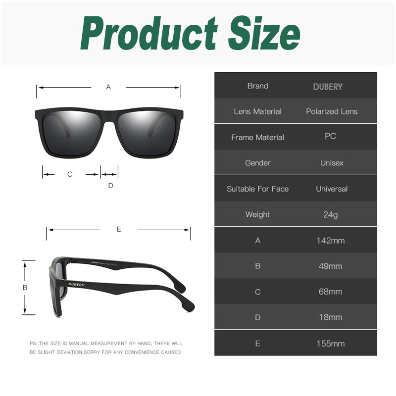 DUBERY muške četvrtaste polarizirane sunčane naočale za vožnju Brand Designer Mirror Driver sunčane naočale muške naočale za muškarce Oculos anti-refleks