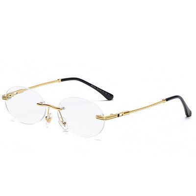 HBK Väikesed ümmargused ääristeta päikeseprillid Naistele Mehed Vintage Teevarjud Brändi Disain Raamita päikeseprillid Ovaalsed Prillid UV400