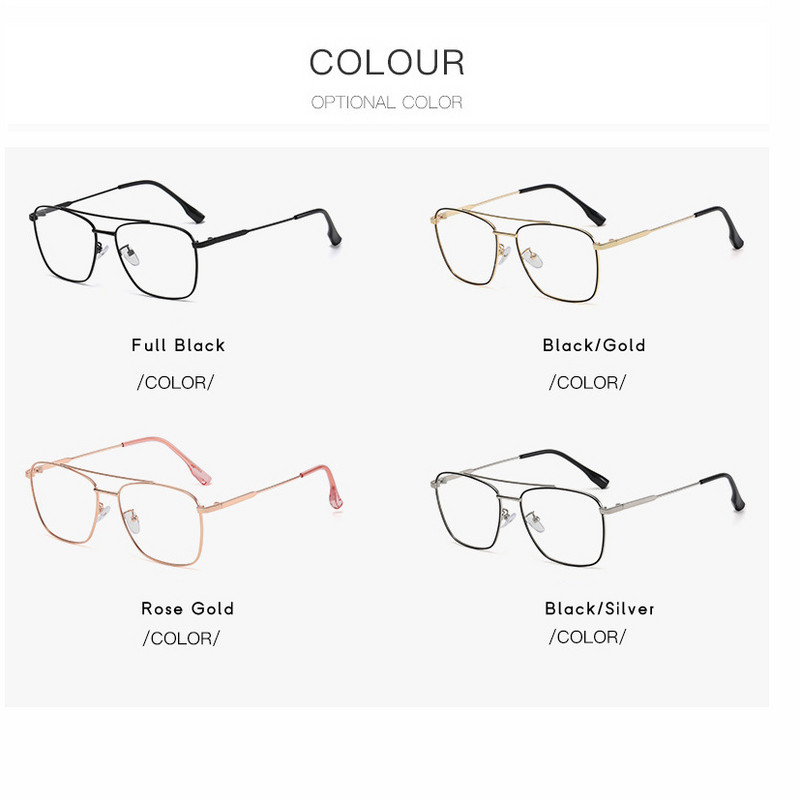 Pretzilas gaismas un fotohromas dubultstaru aizsargbrilles, vīriešu zilo staru bloķējošas datora brilles, sieviešu tuvredzības stikla rāmji A9066