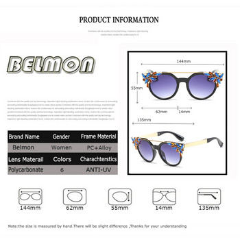 Γυναικεία γυαλιά ηλίου Belmon Fashion Cat Eye Γυναικεία επώνυμα γυαλιά ηλίου για γυναίκες Vintage Oculos Cateye Colorful-Lens Female RS672