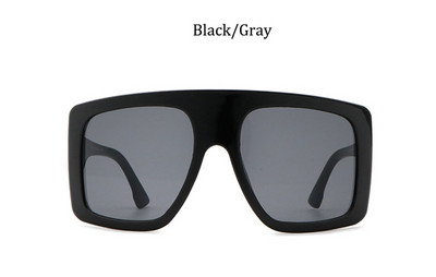 velike crne nijanse ženske sunčane naočale muške luksuzne marke Big Frame Flat Top vintage sunčane naočale ženske oculos de sol