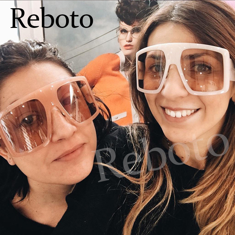 ülisuured mustad toonid Naiste päikeseprillid meeste luksusbränd Big Frame Flat Top vintage päikeseprillid naiste oculos de sol