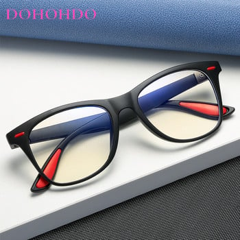 DOHOHDO Нови очила против синя светлина за жени, мъже, очила, блокиращи радиационната синя светлина, квадратна рамка на очила Защита на компютъра