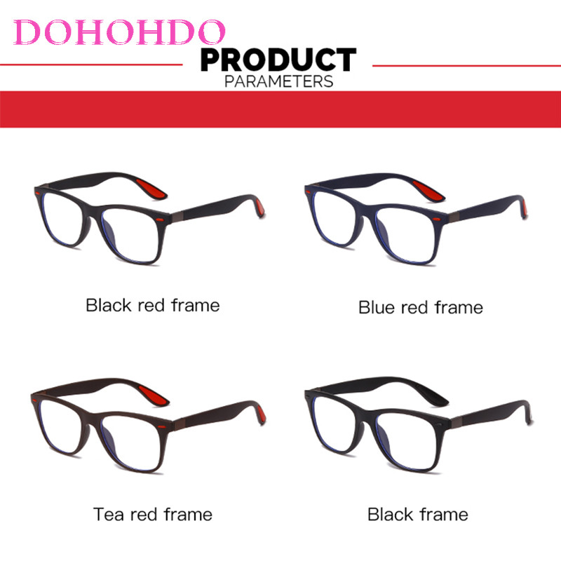 DOHOHDO Nove naočale protiv plave svjetlosti za žene i muškarce Naočale koje blokiraju zračenje plave svjetlosti Četvrtasti okvir za naočale Zaštita računala