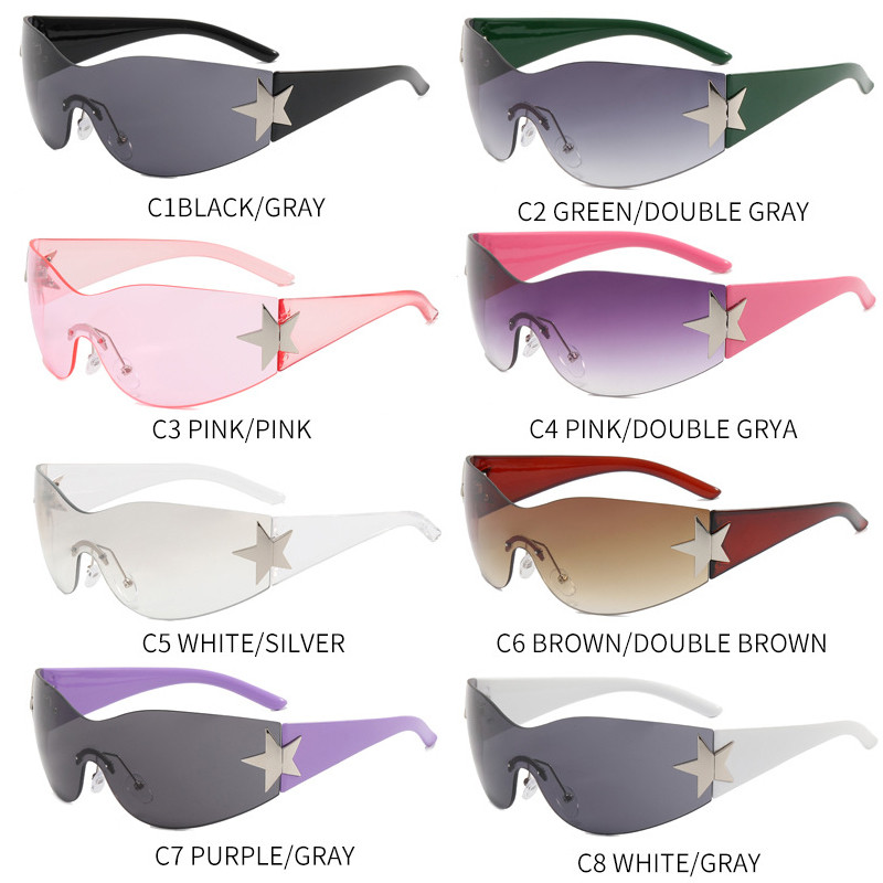 Nove Y2K sunčane naočale Ženske dizajnerske punk sunčane naočale za muškarce Zaštitne naočale Modne jednodijelne Lentes De Sol Mujer