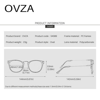 OVZA Ретро рамка за очила Овални дамски очила с прозрачни очила Мъжка двуцветна рамка S4089