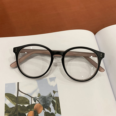 OVZA Retro okvir za naočale Ovalni ženski naočale s prozirnim staklima Muški dvobojni okvir S4089