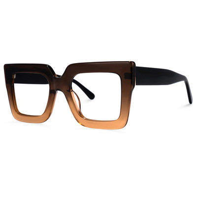 Dideli kvadratiniai moteriškų akinių rėmeliai, skaidrūs naujos mados juodi optiniai lęšiai moteriški akiniai Prabangūs dideli akiniai 2023 m.