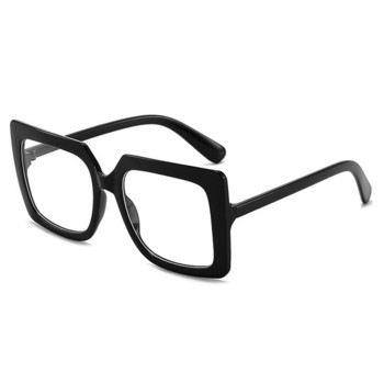 Μαύρα τετράγωνα γυαλιά Γυναικεία μόδα Υπερμεγέθη Γυαλιά Γυαλιά καθαρού φακού Γυναικεία Vintage Big Frame Anti Blue Light Spectacle