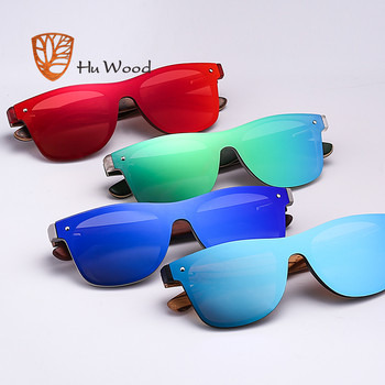 HU WOOD 2018 Ново пристигане Дамски слънчеви очила с пластмасова рамка Дървени слушалки Правоъгълни абажури UV400 Леща Слънчеви очила за мъже GR8021