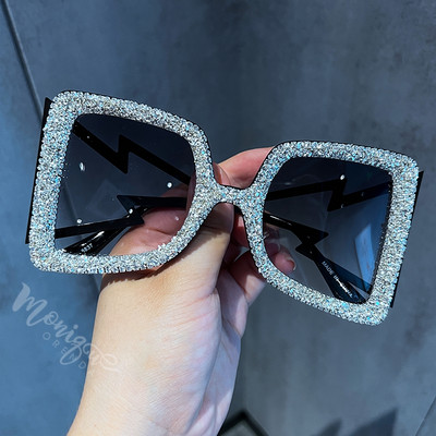 Ochelari de soare pentru femei 2022 Oversize Big Wide Temple Bling Stones Ochelari de vedere de marcă vintage Nuante de modă UV400 Oculos