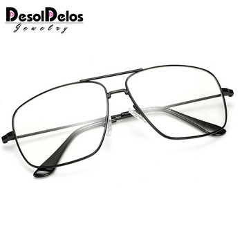 DesolDelos Винтидж очила със златни метални рамки Мъжки дамски слънчеви очила Ретро квадратни очила с оптични лещи Nerd Clear Lens Glasses