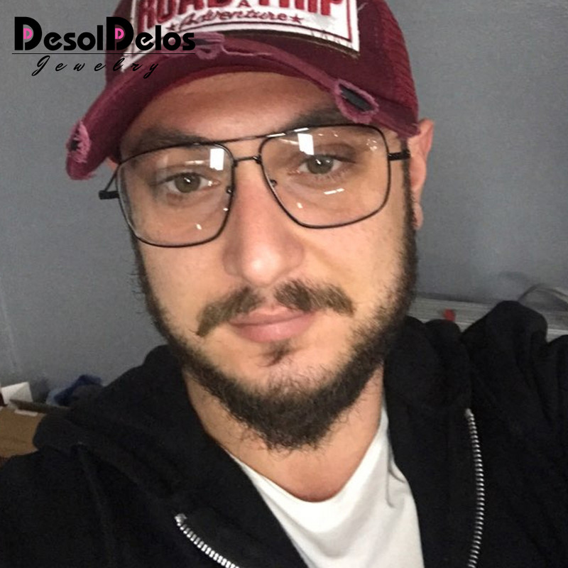 DesolDelos Vintage naočale sa zlatnim metalnim okvirom Muške ženske sunčane naočale Retro četvrtaste naočale s optičkim lećama Štreberske naočale s prozirnim lećama