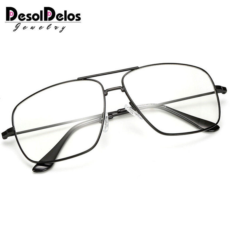 DesolDelos Vintage naočale sa zlatnim metalnim okvirom Muške ženske sunčane naočale Retro četvrtaste naočale s optičkim lećama Štreberske naočale s prozirnim lećama