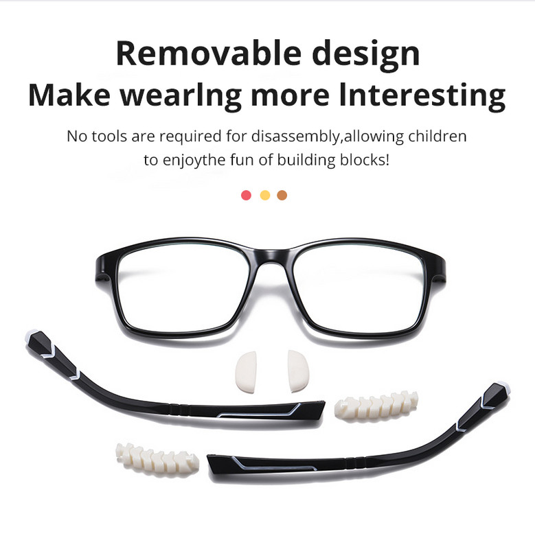 TWO Oclock Aukštos kokybės vaikams mėlyni šviesūs akiniai kvadratiniai silikoniniai nosies pagalvėlės optiniai akinių rėmeliai akiniai vaikams 0 dioptrijų akiniai