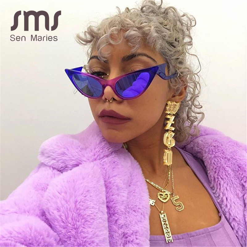 Moda Prevelike sunčane naočale s mačkastim okom Ženske 2019. Luksuzni brend Osobnost Sunčane naočale s valovitim nogama Ženski šik trend Mirror naočale