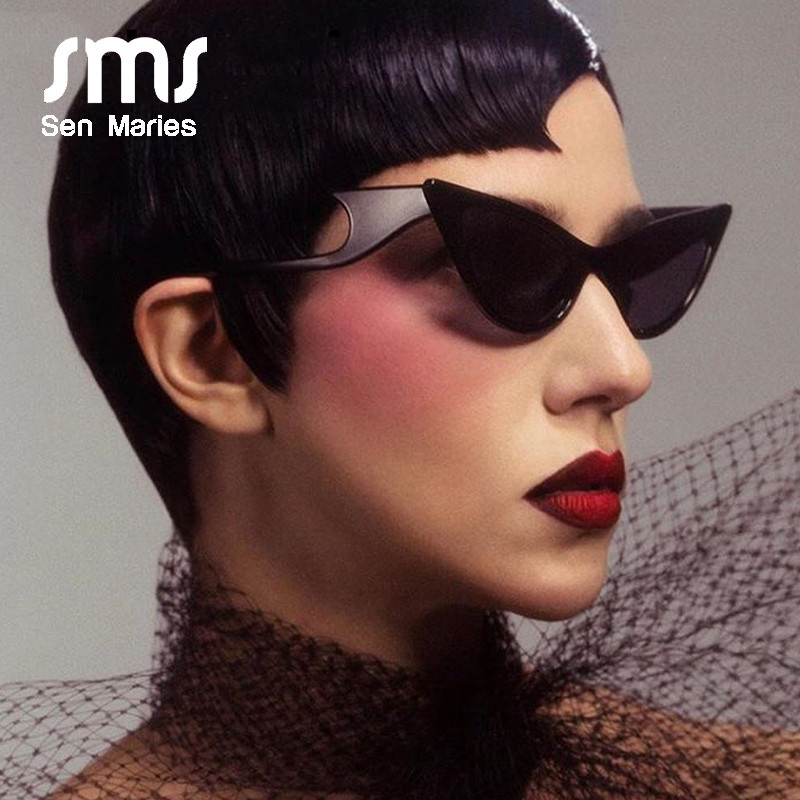 Moda Prevelike sunčane naočale s mačkastim okom Ženske 2019. Luksuzni brend Osobnost Sunčane naočale s valovitim nogama Ženski šik trend Mirror naočale