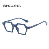 SHAUNA Анти-синя светлина Ретро нитове Шестоъгълни рамки за очила Оптични очила