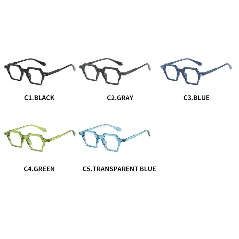 SHAUNA Анти-синя светлина Ретро нитове Шестоъгълни рамки за очила Оптични очила