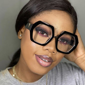 Kvadratinis anti mėlynas šviesus akinių rėmelis moterims Vintažiniai dideli juodi moteriški akinių rėmeliai madingi prekės ženklo skaidrūs akiniai