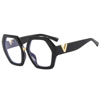 Квадратна рамка за очила против синя светлина за жени Реколта Големи черни женски рамки за очила Модна марка Прозрачни очила