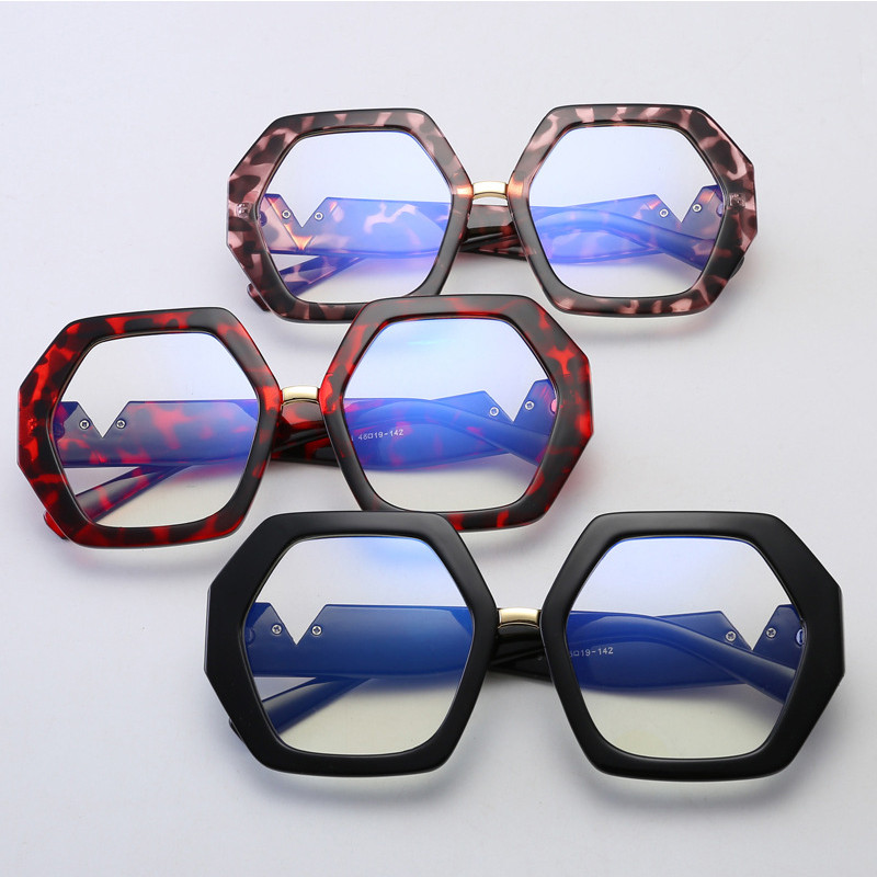 Kvadratinis anti mėlynas šviesus akinių rėmelis moterims Vintažiniai dideli juodi moteriški akinių rėmeliai madingi prekės ženklo skaidrūs akiniai
