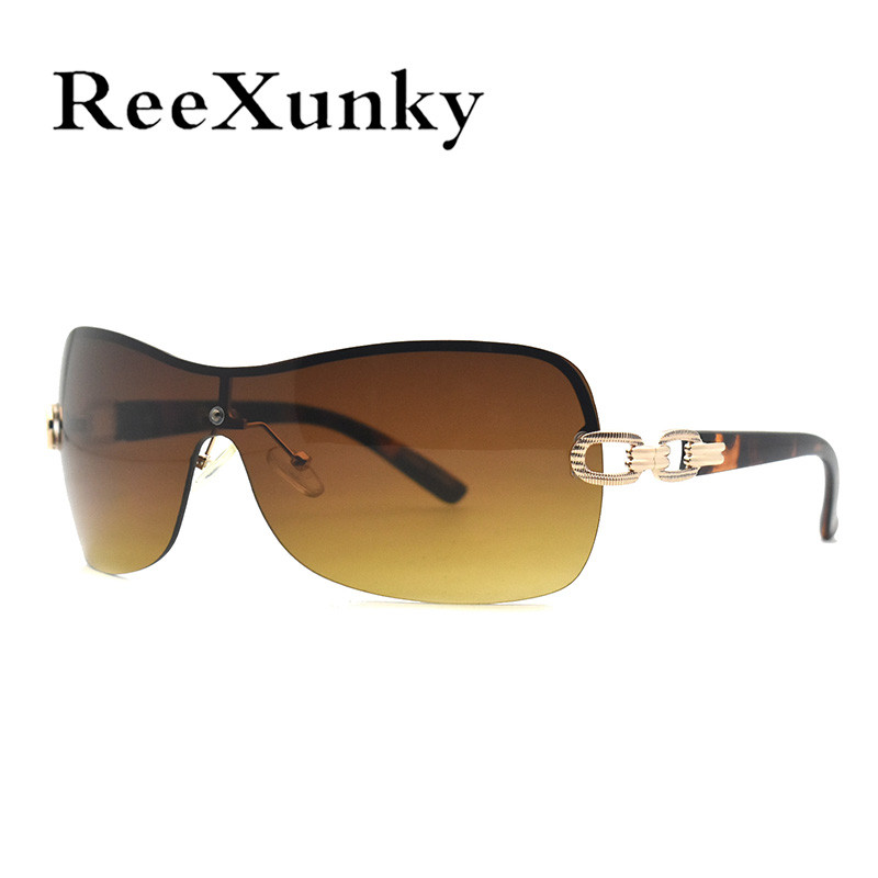 ReeXunky sunčane naočale bez okvira Ženske modne luksuzne 2021. vintage prevelike jednodijelne naočale Muški retro vizir UV400 zonnebril dames