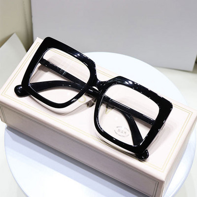 Modne četvrtaste naočale Ženske retro Anti-blue Light Računalne naočale Prozirne prozirne leće Vintage Brand Dizajnerske naočale