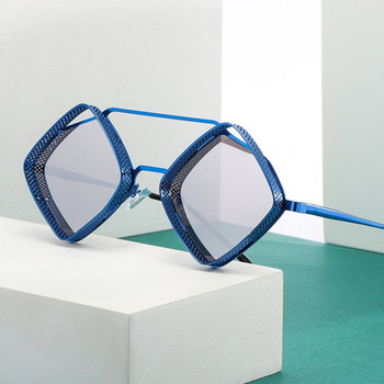Vintage Steampunk Unisex γυαλιά ηλίου Luxury Designer Punk Glasses Rhombus Alloy Rade Σκιές για άνδρες και γυναίκες
