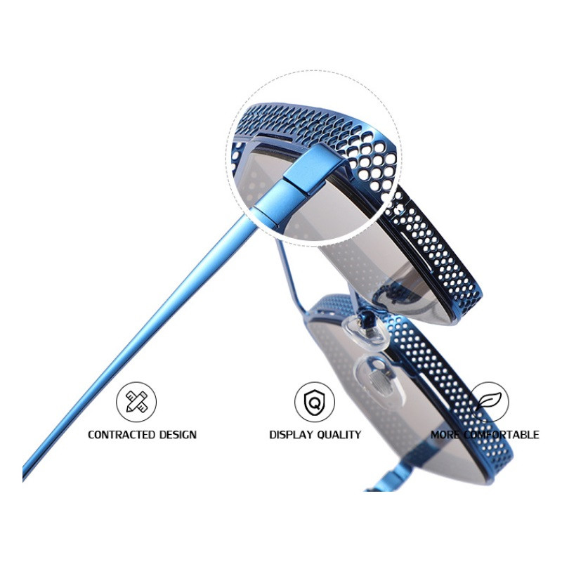 Vintage Steampunk Unisex akiniai nuo saulės prabangūs dizainerių punk akiniai rombo lydinio rėmeliai vyrams ir moterims