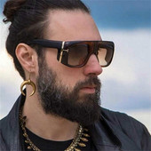 Vintage prevelike četvrtaste sunčane naočale muške dizajnerske crne nijanse s T slovom plastični debeli okvir velike naočale Gafas de Sol UV400 muške