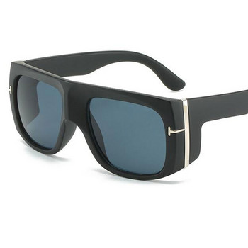 Vintage υπερμεγέθη τετράγωνα γυαλιά ηλίου ανδρικά γράμματα T σχεδιαστής μαύρες αποχρώσεις Πλαστικό χοντρό πλαίσιο Μεγάλα γυαλιά Gafas De Sol UV400 Ανδρικά