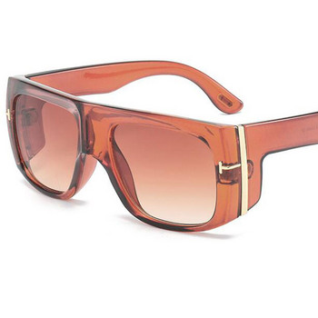 Винтидж извънгабаритни квадратни слънчеви очила Мъжки дизайнерски черни нюанси с буква T Пластмаса Дебела рамка Големи очила Gafas De Sol UV400 Мъжки