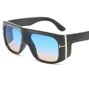 Vintage υπερμεγέθη τετράγωνα γυαλιά ηλίου ανδρικά γράμματα T σχεδιαστής μαύρες αποχρώσεις Πλαστικό χοντρό πλαίσιο Μεγάλα γυαλιά Gafas De Sol UV400 Ανδρικά