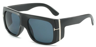 Vintage prevelike četvrtaste sunčane naočale muške dizajnerske crne nijanse s T slovom plastični debeli okvir velike naočale Gafas de Sol UV400 muške