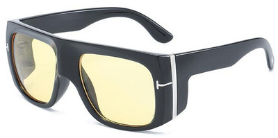 Vintage prevelike četvrtaste sunčane naočale muške dizajnerske crne nijanse s T slovom plastični debeli okvir velike naočale Gafas de Sol UV400 muške