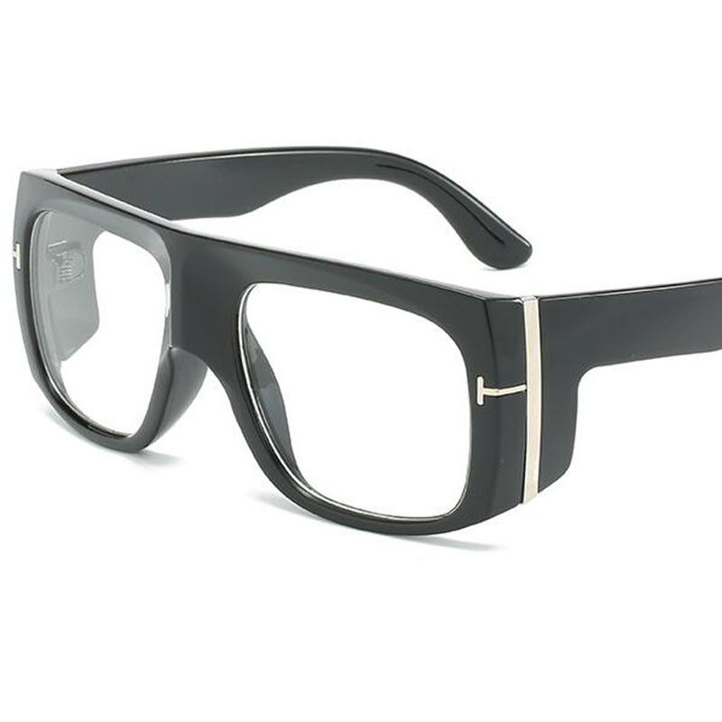 Vintage prevelike četvrtaste sunčane naočale muške dizajnerske crne nijanse s T slovom plastični debeli okvir velike naočale Gafas de Sol UV400 muške