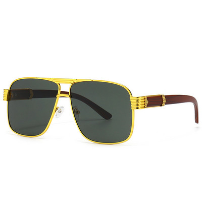 Vintage luksuzne muške modne sunčane naočale, elegantne muške naočale za vožnju na otvorenom, četvrtaste drvene pruge, sjenila UV400