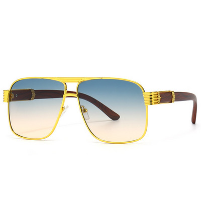 Vintage luksuzne muške modne sunčane naočale, elegantne muške naočale za vožnju na otvorenom, četvrtaste drvene pruge, sjenila UV400