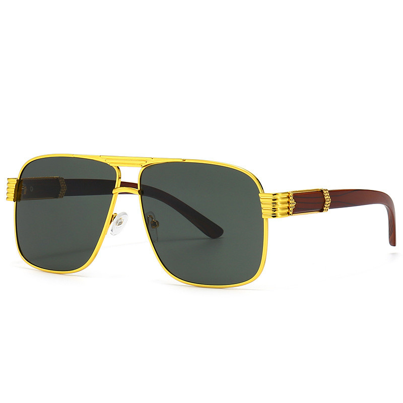 Vintage luksuzne muške modne sunčane naočale, elegantne muške naočale za vožnju na otvorenom, četvrtaste drvene pruge, sjenila UV400