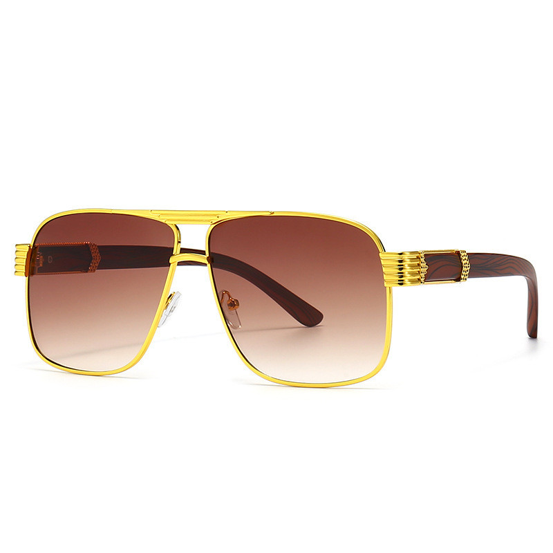 Vintage luksuzne muške modne sunčane naočale, elegantne muške naočale za vožnju na otvorenom, četvrtaste drvene pruge, sjenila UV400