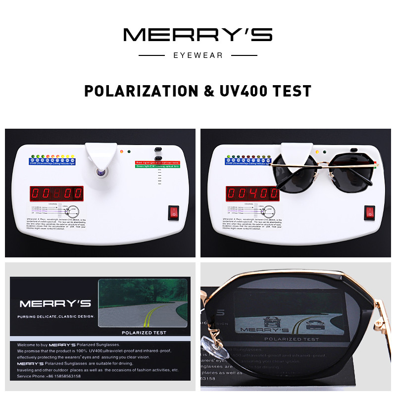 MERRYS DESIGN Ochelari de soare polarizați pătrați la modă pentru femei Ochelari de soare de marcă de lux în tendințe cu protecție UV400 S6286