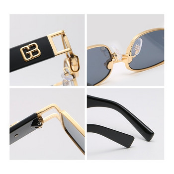 Най-новите хип-хоп дизайнерски слънчеви очила за мъже и жени, рап модни квадратни златисти метални рамки, луксозни дамски хип-хоп очила