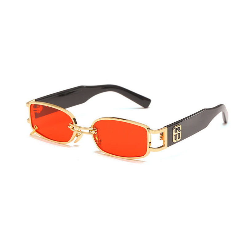 Naujausi hiphopo dizainerio akiniai nuo saulės vyrams ir moterims Repo mados kvadratiniai auksiniai metaliniai rėmeliai prabangūs moterų hiphop akiniai