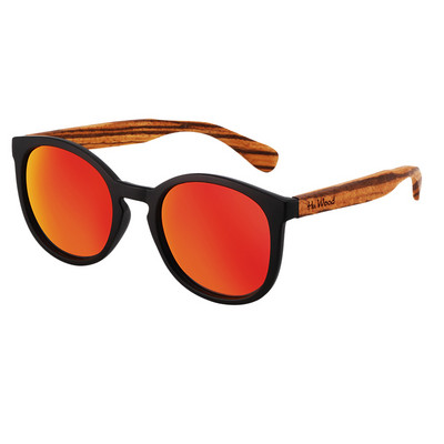 Hu Wood 2018 ochelari de soare rotunzi polarizați din bambus pentru bărbați și femei, protecție UV cu ochelari de soare vintage din lemn